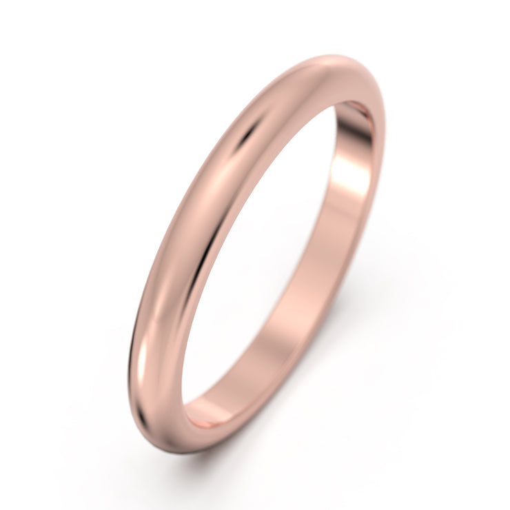 Comfort Fit 2.5mm Band Width 10K/14K/18K Solid Gold Wedding Ring