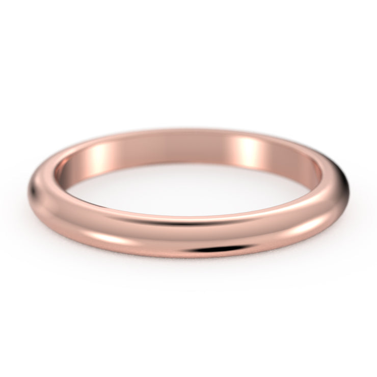 Comfort fit 2.5mm band width 18K Gold over silver wedding ring