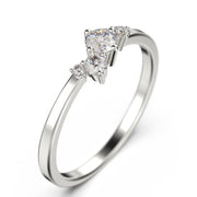 Minimalist Moissanite Diamond Ring 18K Gold Over Silver