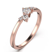 Minimalist Moissanite Diamond Ring 18K Gold Over Silver