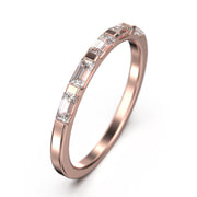 Baguette Cut 0.40 Ct Five Moissanite Diamonds 10K/14K/18K Solid Gold Wedding Band