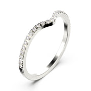 Matching band 1.1mm round cut 25 stones moissanite diamond wedding band 18K Gold over silver