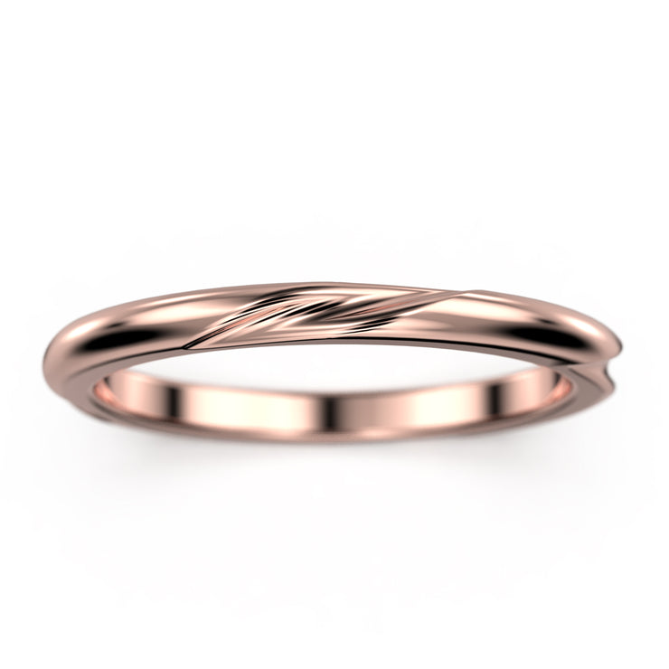 Twisting Wedding Ring 10K/14K/18K Solid Gold Wedding Band