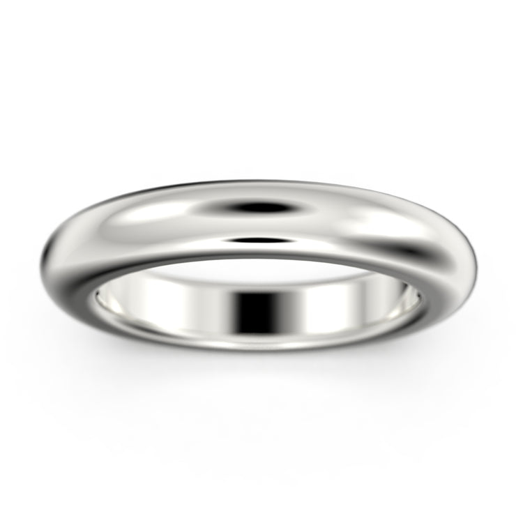 Weddign Band 4mm Comfort Fit 18K Gold Over Silver Wedding Ring