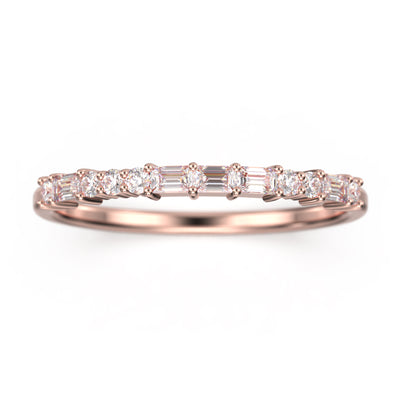 Love Ring 0.44 Ct Diamond Moissanite 10K/14K/18K Solid Gold Wedding Band