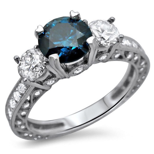 Bestselling Antique Sapphire and Moissanite Diamond Designer Wedding Ring Set