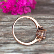 Morganite Engagement Ring With Solid 10k Rose Gold Promise Ring Round Cut 1.25 Carat Art Deco