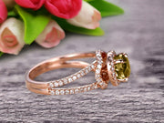 Unique Double Halo Design Round Cut 1.75 Carat Champagne Diamond Moissanite Engagement Ring Promise Ring for Bride Aniversary Ring On 10k Rose Gold Custom Made Glaring Jewelry