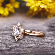 1.25 Carat ound Cut Charles & Colvard moissanite engagement ring anniversary gift on 10k Rose Gold