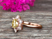 1.25 Carat Round Cut moissanite engagement ring anniversary gift on 10k Rose Gold