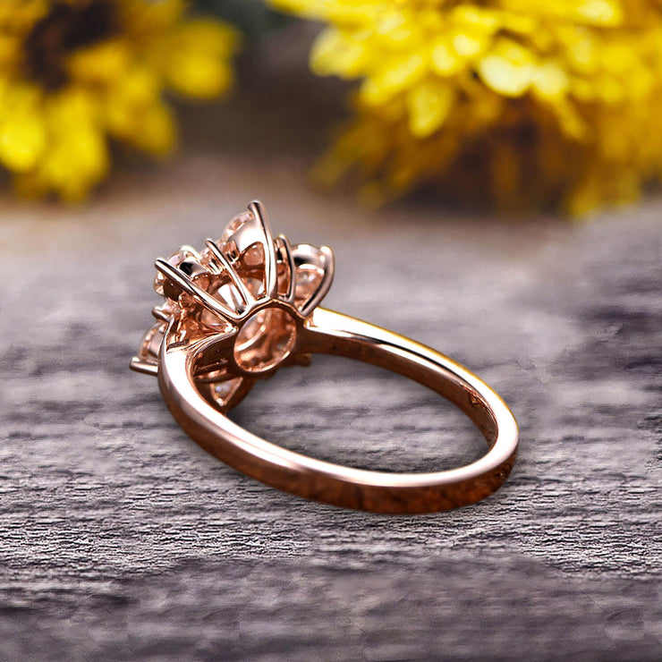 1.25 Carat ound Cut Charles & Colvard moissanite engagement ring anniversary gift on 10k Rose Gold