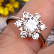 1.25 Carat ound Cut Charles & Colvard moissanite engagement ring anniversary gift on 10k Rose Gold