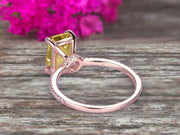 1.25 Carat Emerald Cut Champagne Diamond Moissanite Engagement Ring Custom Ring 10K Champagne Diamond Moissanite Rose gold Ring