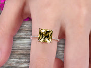Art Deco 1.25 Carat Champagne Diamond Moissanite Princess Cut Engagement Ring Wedding Ring On 10k Rose Gold