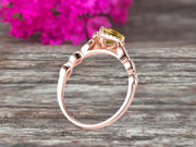 1.50 Carat Pear Shape Champagne Diamond Moissanite Engagement Ring Promise Ring Anniversary Ring On 10k Rose gold Art Deco Ring