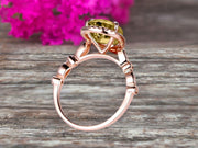 1.50 Carat Pear Shape Champagne Diamond Moissanite Engagement Ring Art Deco Wedding Ring 10k Rose gold Milgrain Anniversary Ring Halo Design