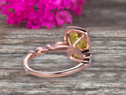 Milgrain Art Deco 1.50 Carat Cushion Cut Champagne Diamond Moissanite Engagement Ring With 10k Rose Gold Shining Sparkling Halo