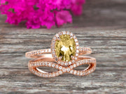 1.75 Carat Oval Cut Champagne Diamond Moissanite Engagement Ring Set On 10k Rose Gold Promise Ring Custom Made Glaring Jewelry Art Deco