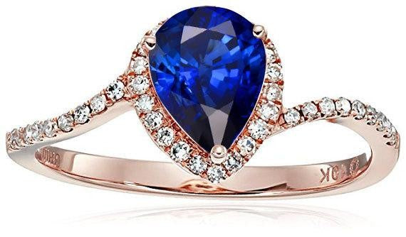 1.25 Carat Blue SapphireEngagement Ring in 10k Rose Gold for her