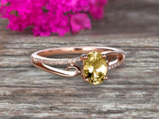 1.25 Carat Oval Cut Champagne Diamond Moissanite Engagement Ring Wedding Ring On 10k Rose Gold Shining Split Shank
