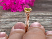 1.25 Carat Oval Cut Champagne Diamond Moissanite Engagement Ring Wedding Ring On 10k Rose Gold Shining Split Shank