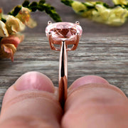 1 Carat Oval Cut Morganite Solitaire Engagement Ring On 10k Rose Gold Art Deco Shining Startling Ring Anniversary Gift