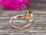 2 Carat Oval Cut Champagne Diamond Moissanite Solitaire Engagement Ring On 10k Rose Gold Art Deco Shining Startling Ring Anniversary Gift