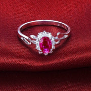 Classic Ruby Engagement Ring on 10k White Gold