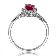 Classic Ruby Engagement Ring on 10k White Gold