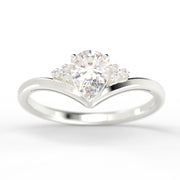 Gorgeous Minimalist 1.25 Carat Pear Cut Diamond Moissanite Unique Engagement Ring, Affordable Wedding Ring In 10k/14k/18k gold Gift For Her Love