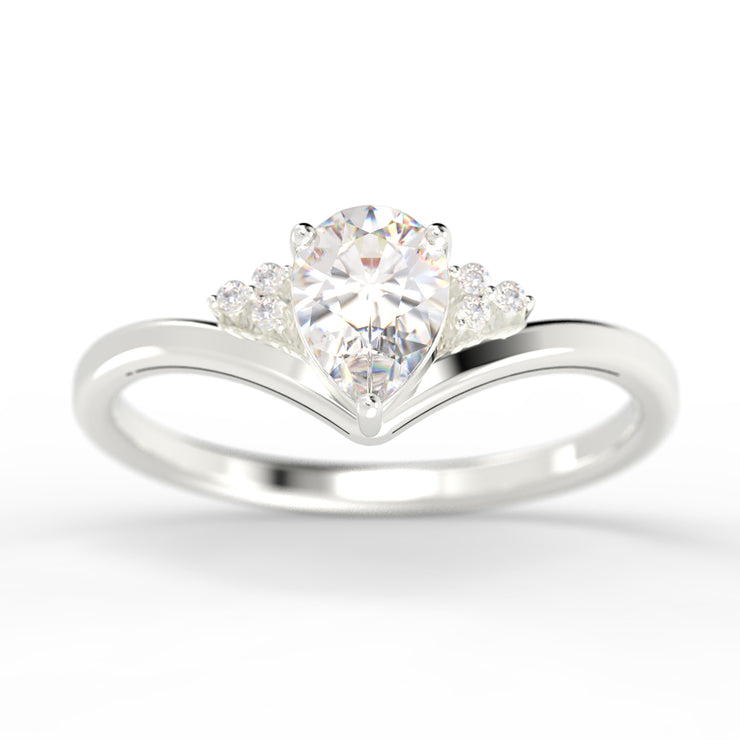 Gorgeous Minimalist 1.25 Carat Pear Cut Diamond Moissanite Unique Engagement Ring, Affordable Wedding Ring In 10k/14k/18k gold Gift For Her Love