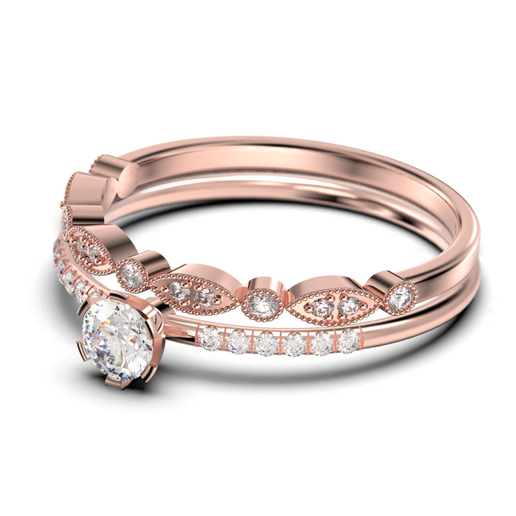 Dazzling Minimalist 1.05 Carat Classic Round Cut Diamond Moissanite Affordable Engagement Ring, Wedding Ring in10k/14k/18k Solid Gold, Minimal Woman Gift Idea, Bridal Set, Matching Band