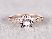 Sale Antique Design 1.25 Carat Peach Pink Morganite and Diamond Engagement Ring in 10k Rose Gold Jewelry