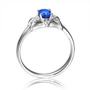 Unique Sapphire and Moissanite Engagement Ring