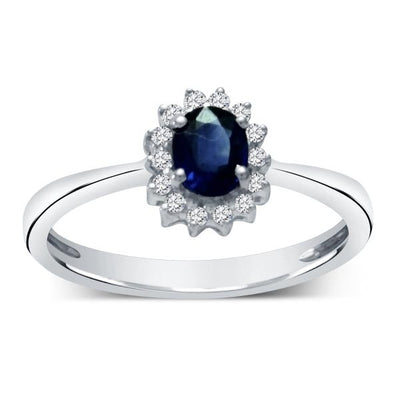 Glorious Sapphire and Moissanite Diamond Halo Moissanite Diamond Wedding Ring 1.00 Carat Moissanite Diamond on White Gold